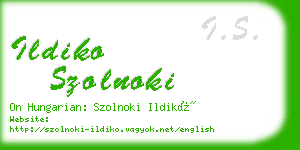 ildiko szolnoki business card